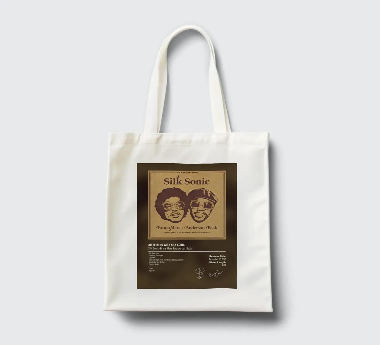 An Evening with Silk Sonic By Silk Sonic Bruno Mars borsa in juta da DGUnder