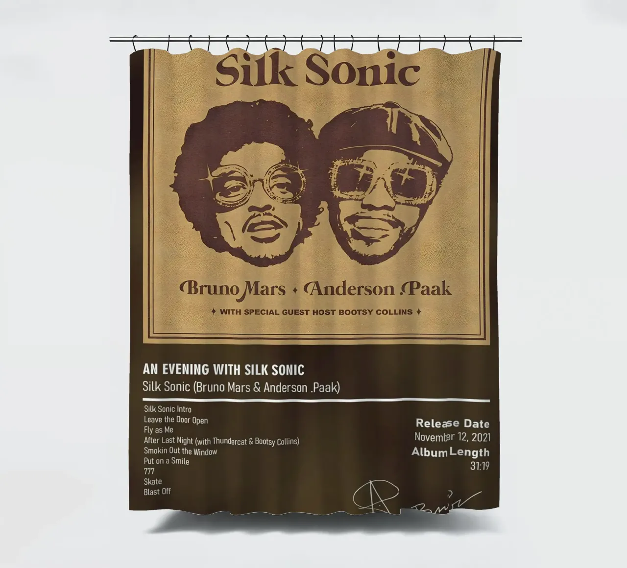 An Evening with Silk Sonic By Silk Sonic Bruno Mars Duschvorhang von DGUnder