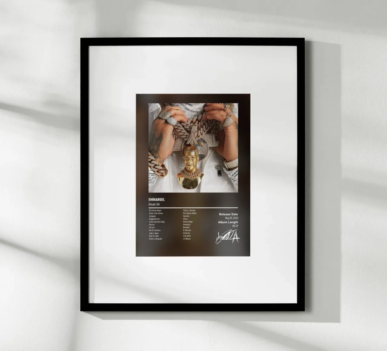 Anuel AA -  Emmanuel poster con telaio in alluminio da DGUnder