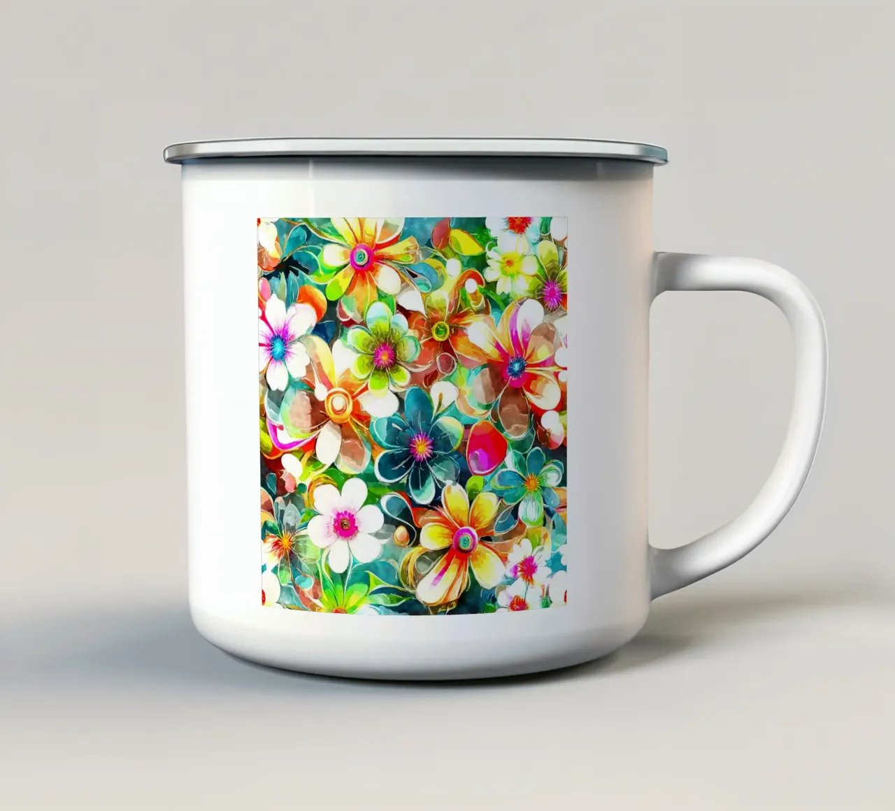 Sussurri della fioritura selvaggia tazza in smalto da Botanical Pattern House