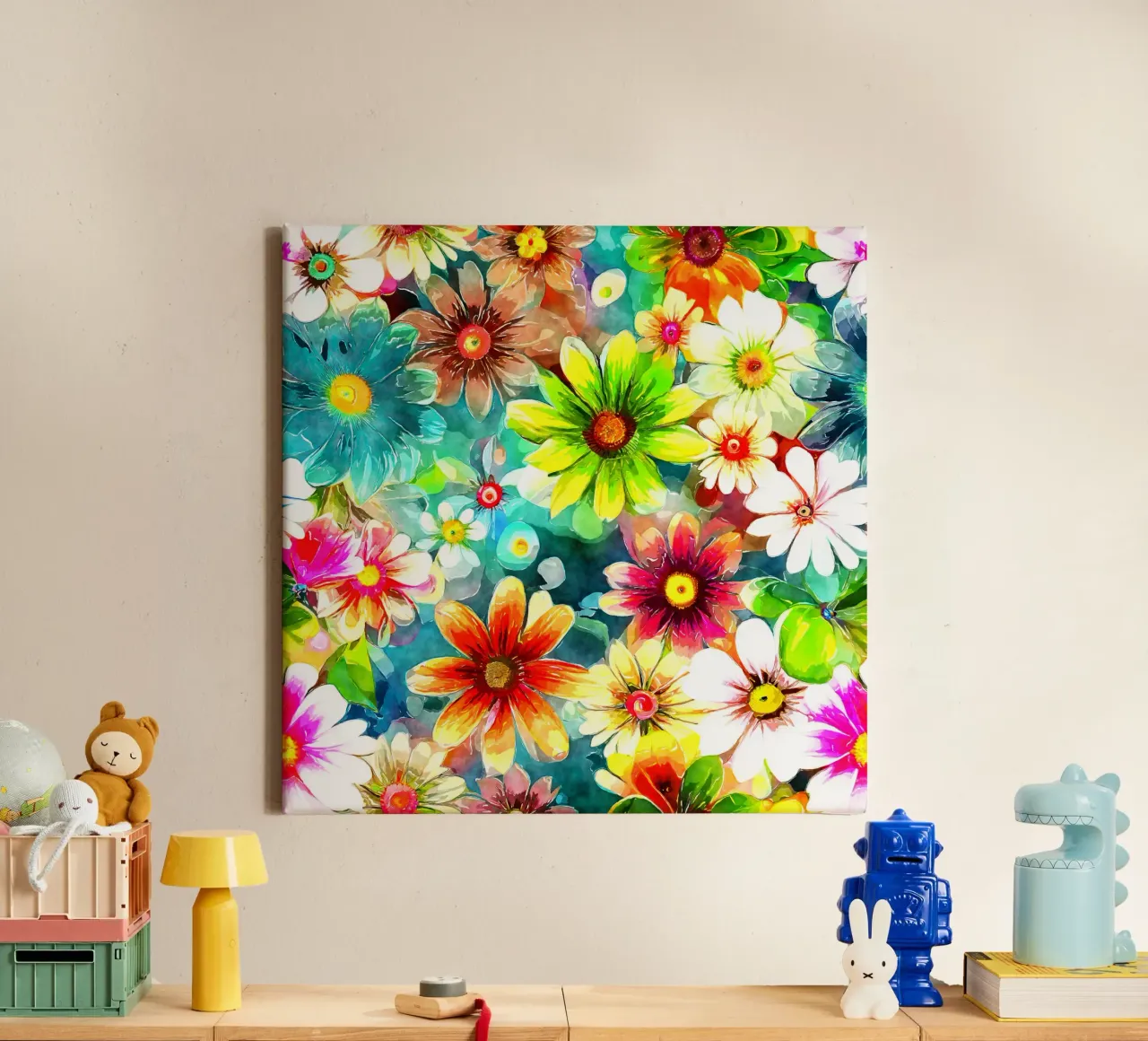 Whispers of the Wild Bloom canvas with Floater frame by Botanical Pattern House