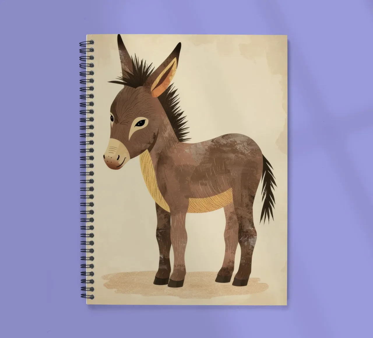 Earthy Donkey Portrait spiral notebook by DesignDoodle