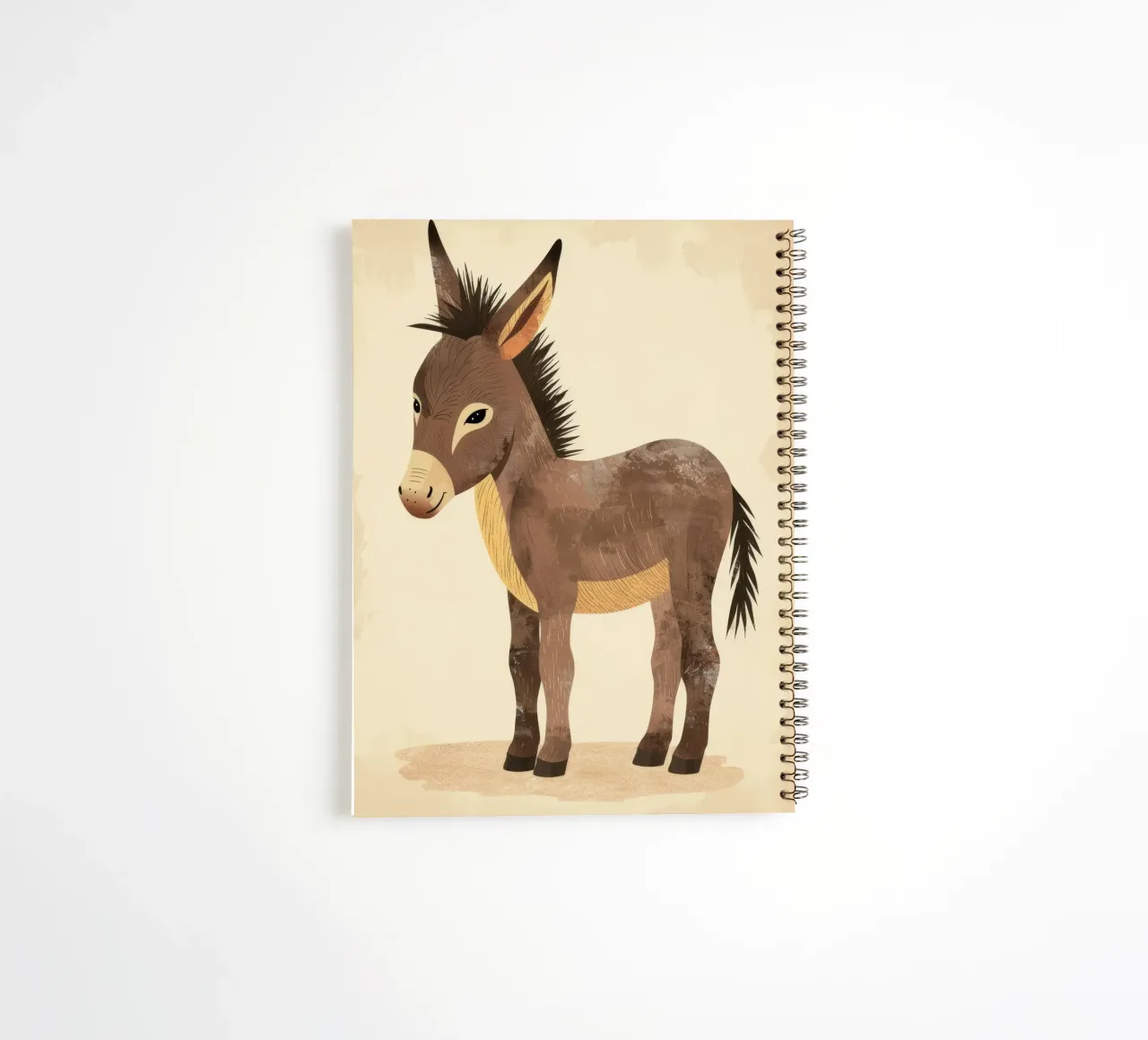 Earthy Donkey Portrait spiral notebook by DesignDoodle