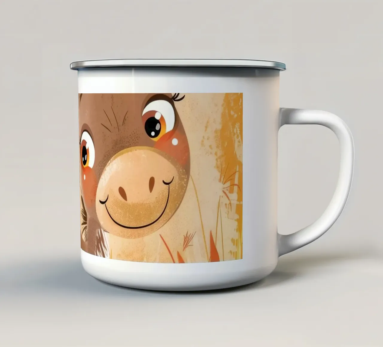 simpatico asinello sorridente tazza in smalto da DesignDoodle