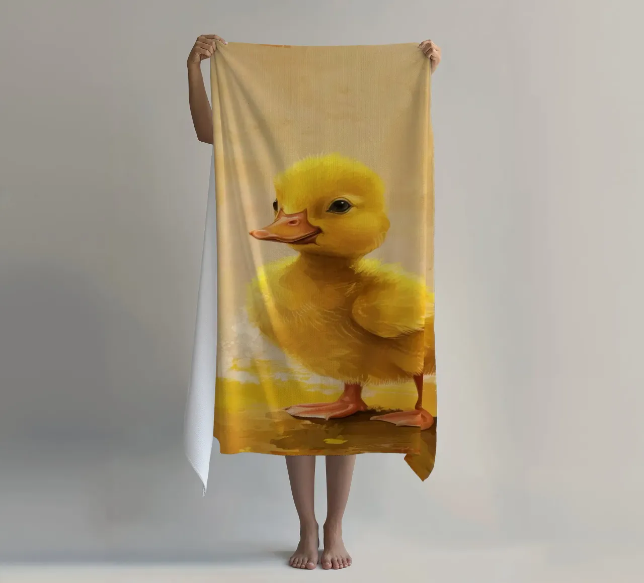 Anatra gialla eccentrica telo mare da DesignDoodle