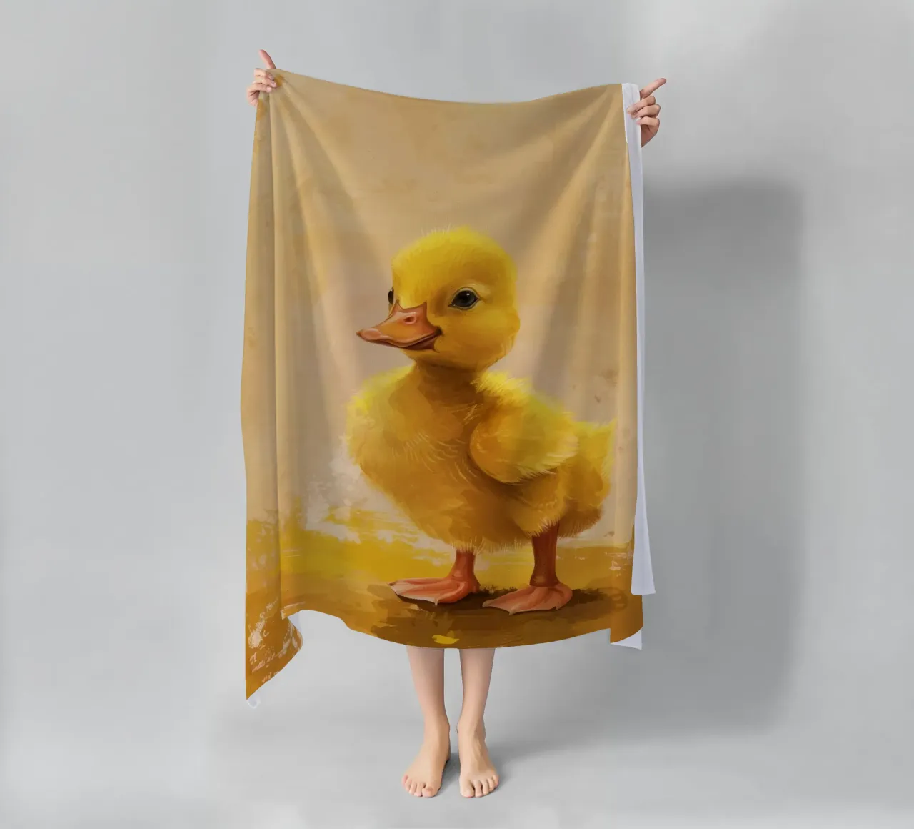 Anatra gialla eccentrica telo mare da DesignDoodle