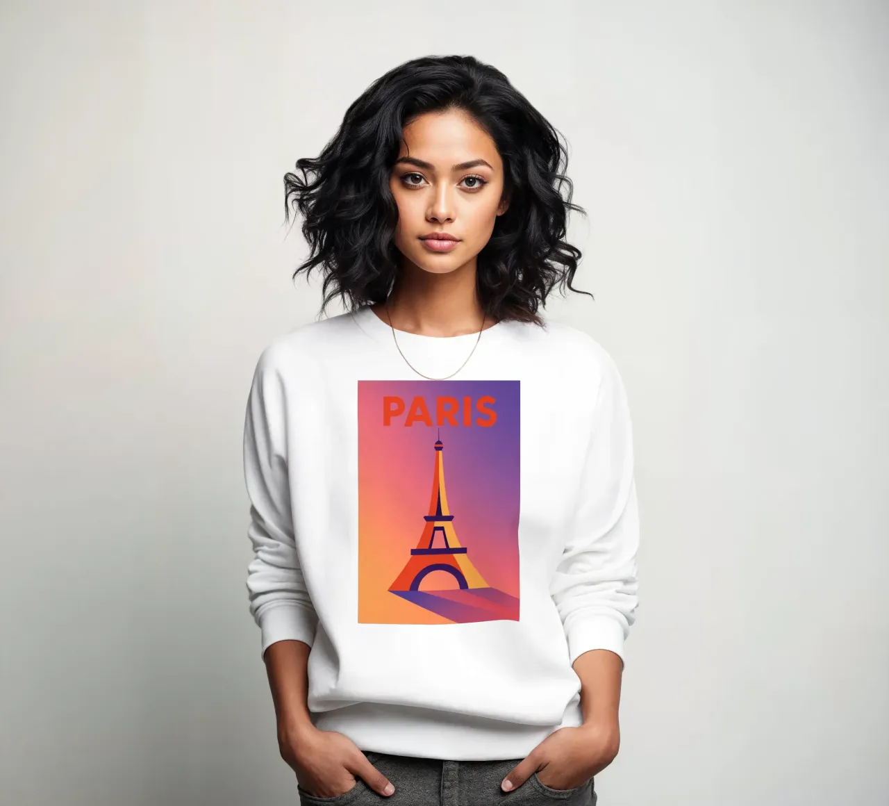 PARIGI - La Tour Eiffel in un tramonto grafico felpa da JETLAG | affiches voyage