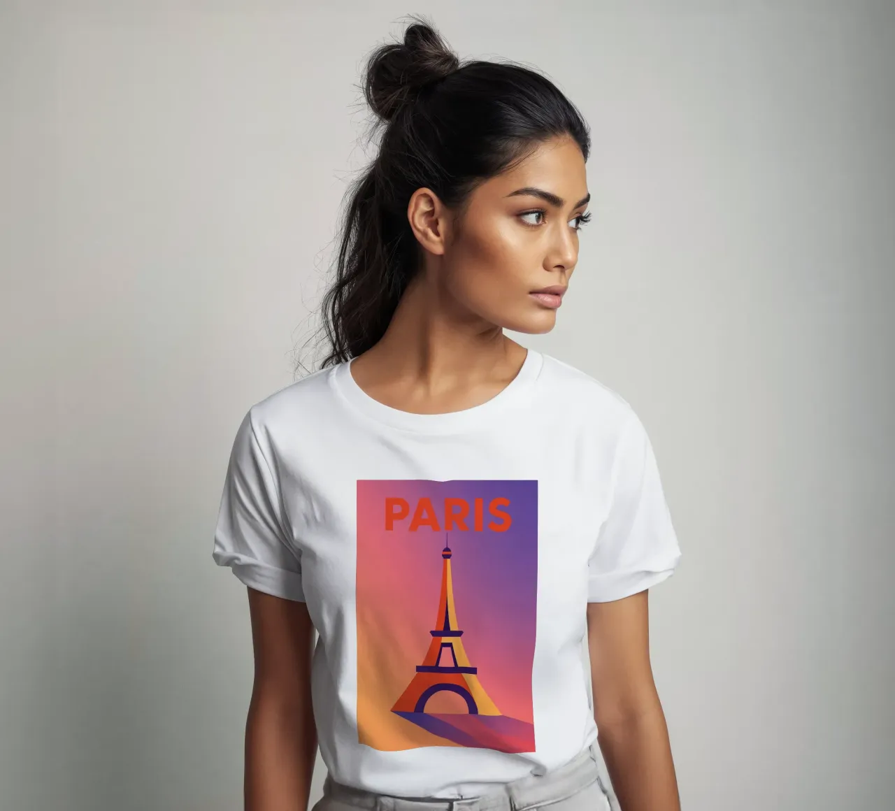 PARIGI - La Tour Eiffel in un tramonto grafico t-shirt da JETLAG | affiches voyage
