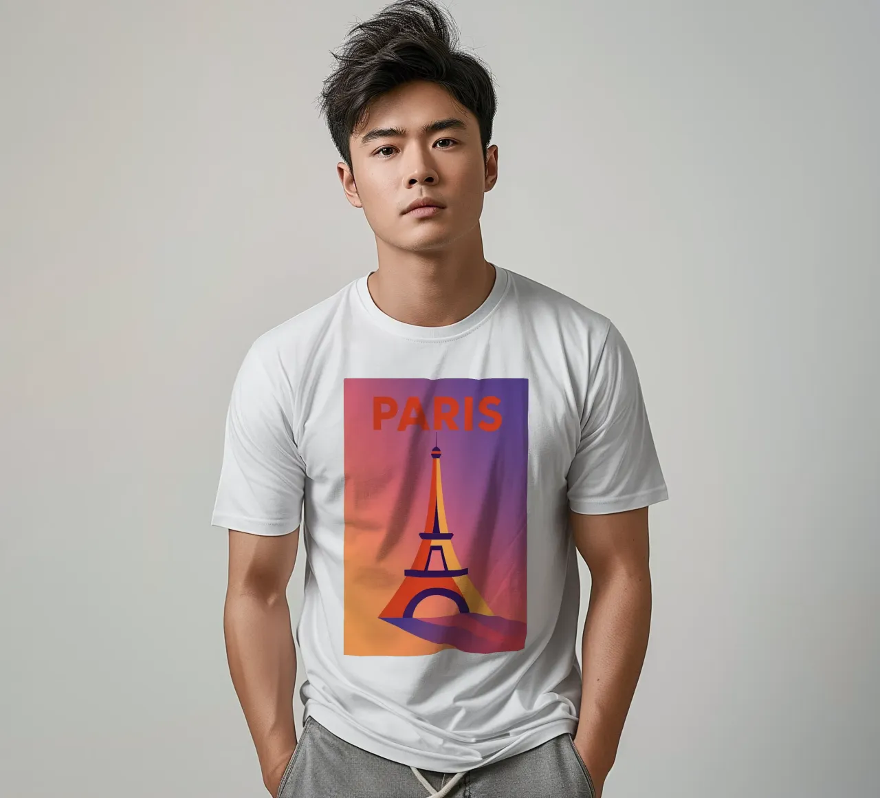 PARIGI - La Tour Eiffel in un tramonto grafico t-shirt da JETLAG | affiches voyage