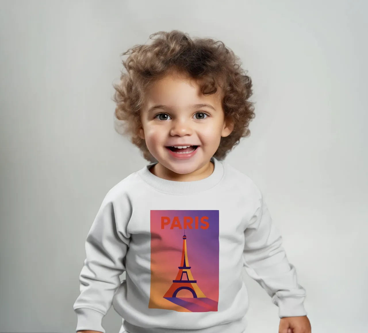 PARIGI - La Tour Eiffel in un tramonto grafico felpa neonato da JETLAG | affiches voyage