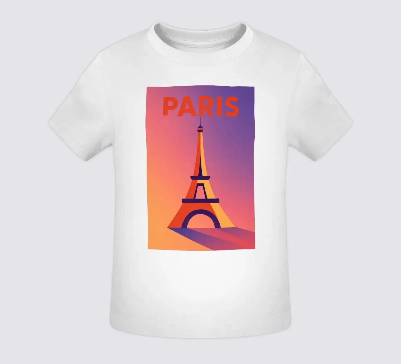PARIGI - La Tour Eiffel in un tramonto grafico maglietta neonato da JETLAG | affiches voyage