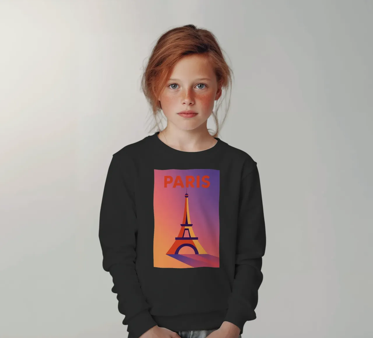 PARIGI - La Tour Eiffel in un tramonto grafico felpa bambino da JETLAG | affiches voyage