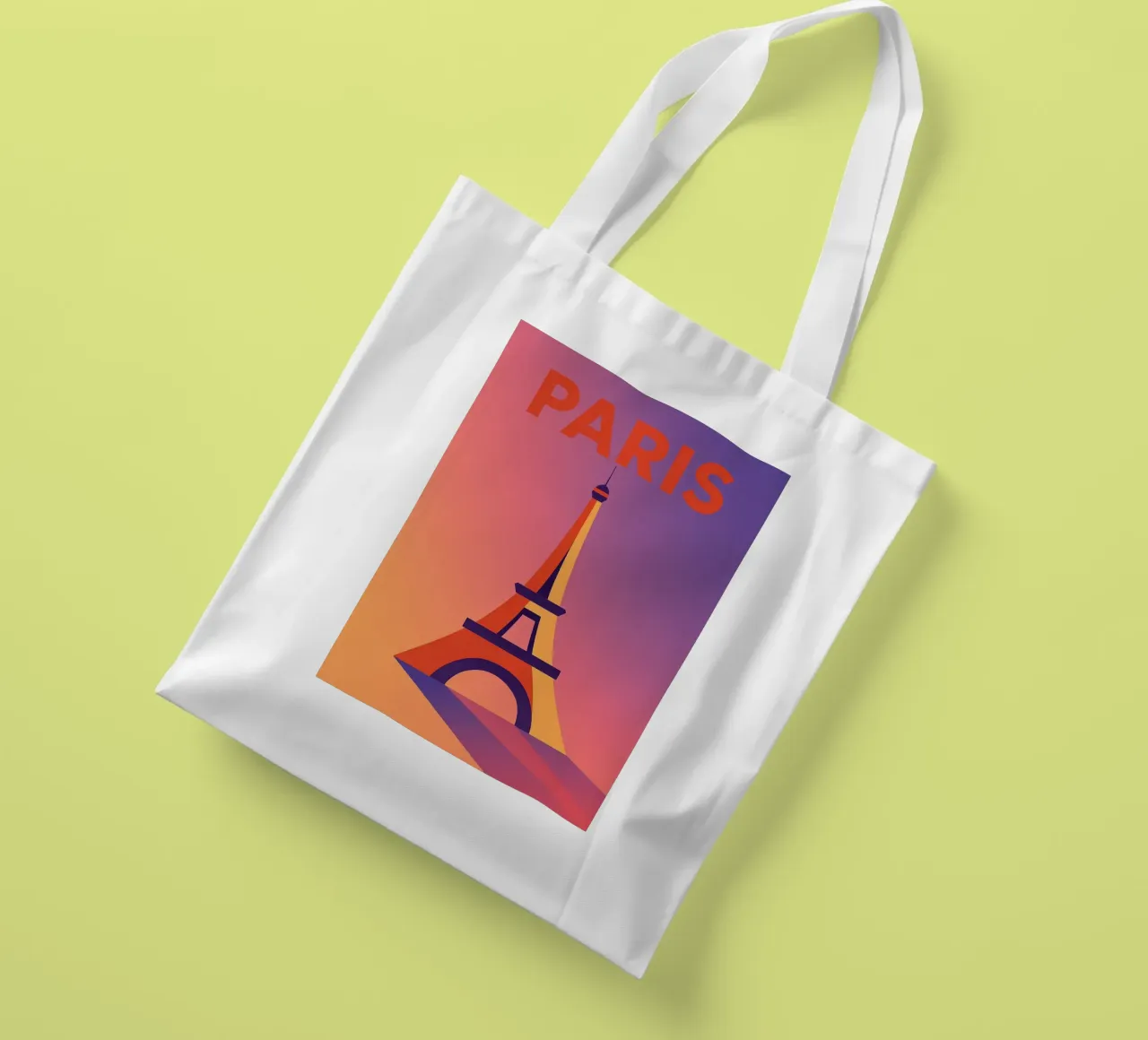 PARIGI - La Tour Eiffel in un tramonto grafico borsa in juta da JETLAG | affiches voyage
