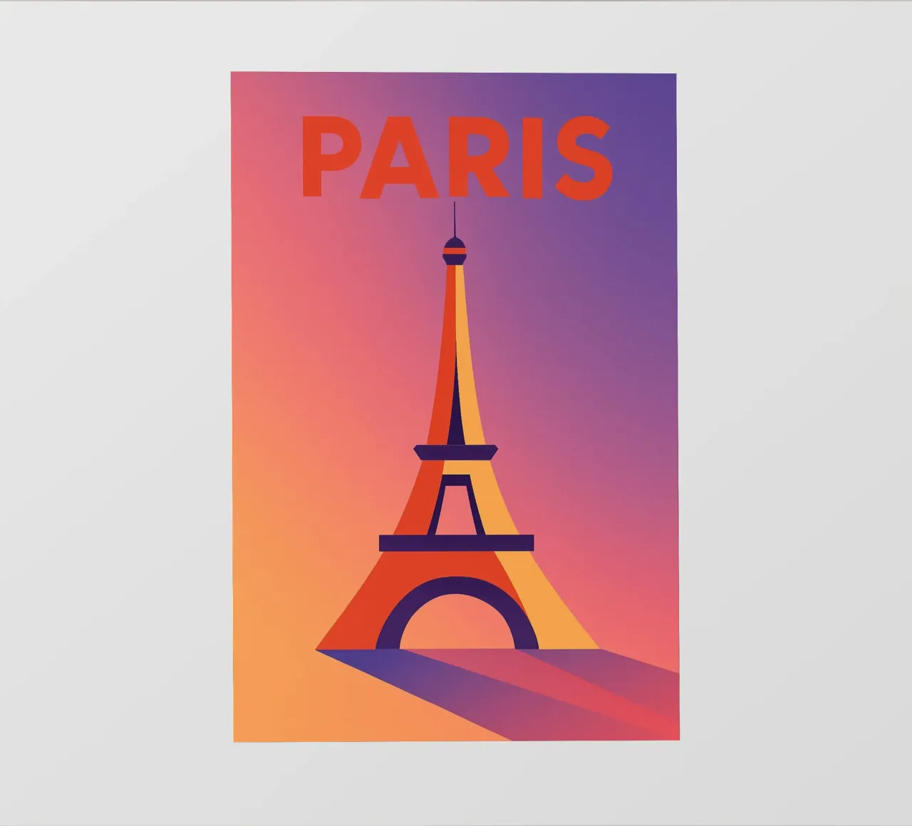 PARIGI - La Tour Eiffel in un tramonto grafico pellicola backlit da JETLAG | affiches voyage