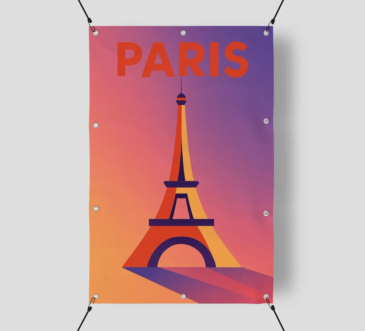 PARIGI - La Tour Eiffel in un tramonto grafico telo in pvc da JETLAG | affiches voyage