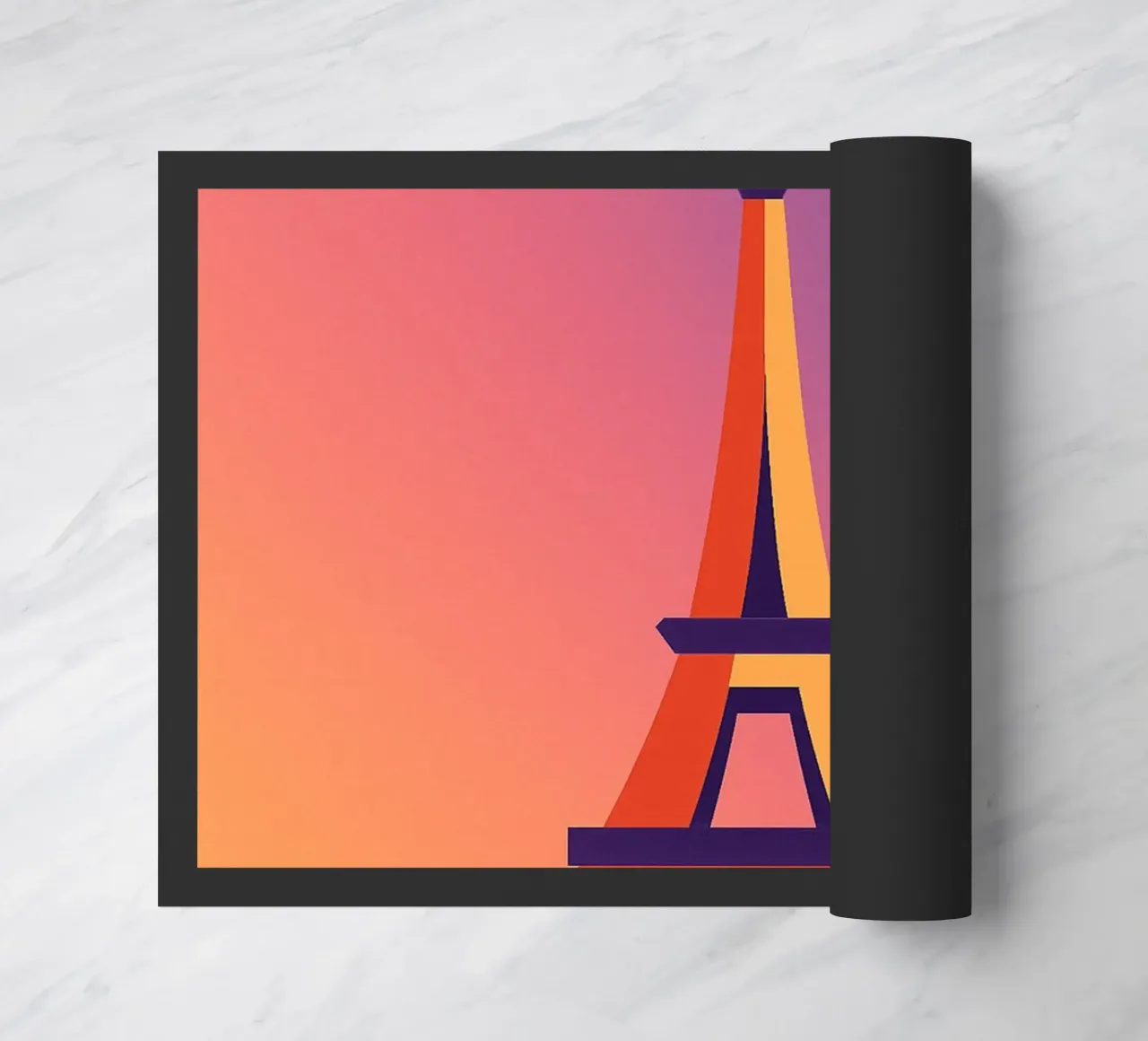 PARIGI - La Tour Eiffel in un tramonto grafico zerbino da JETLAG | affiches voyage