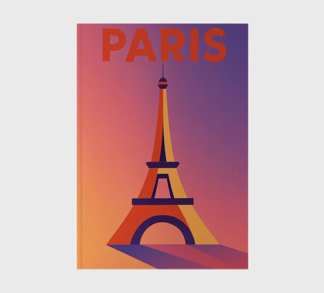 PARIGI - La Tour Eiffel in un tramonto grafico diario da JETLAG | affiches voyage