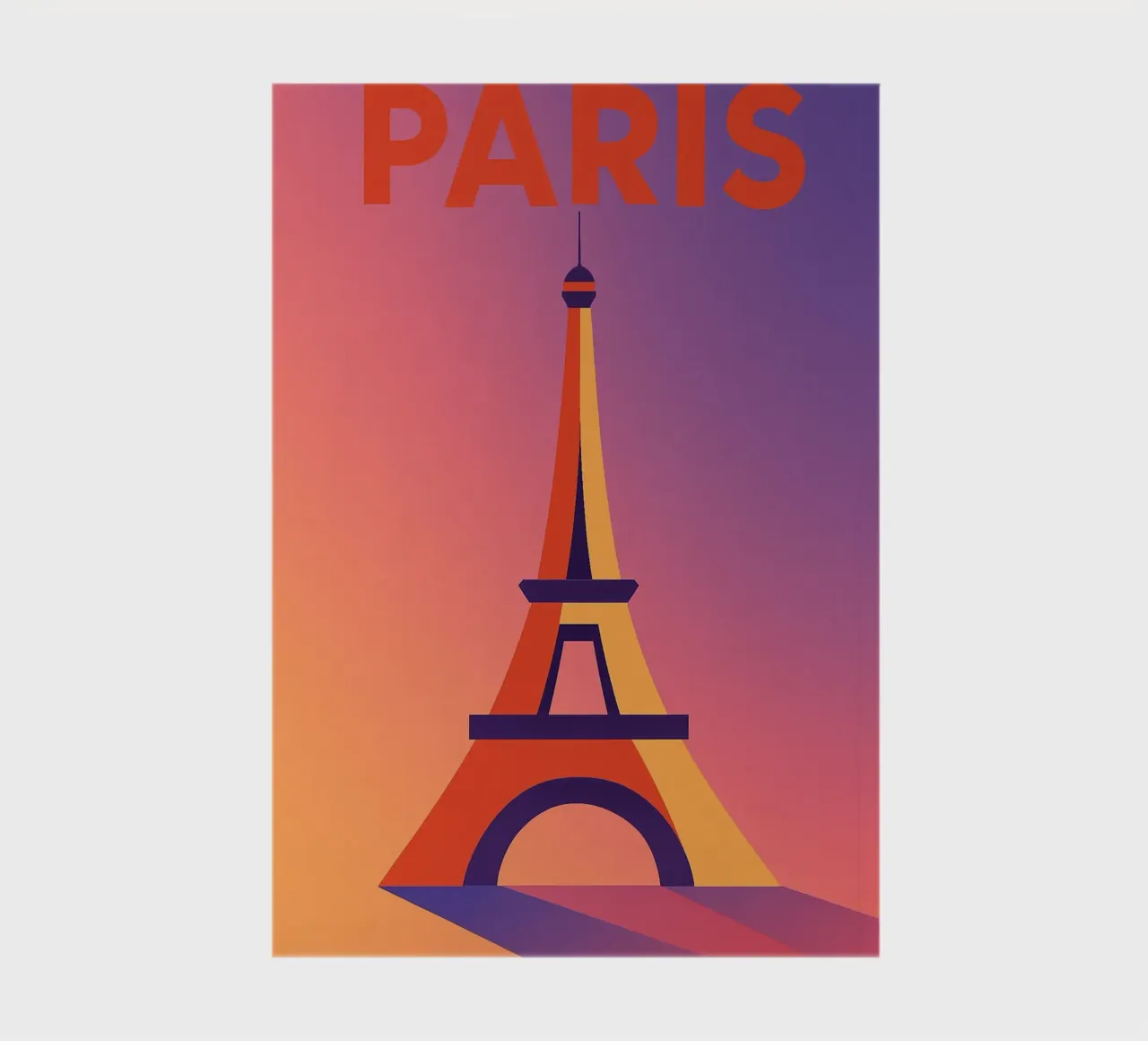 PARIGI - La Tour Eiffel in un tramonto grafico diario da JETLAG | affiches voyage