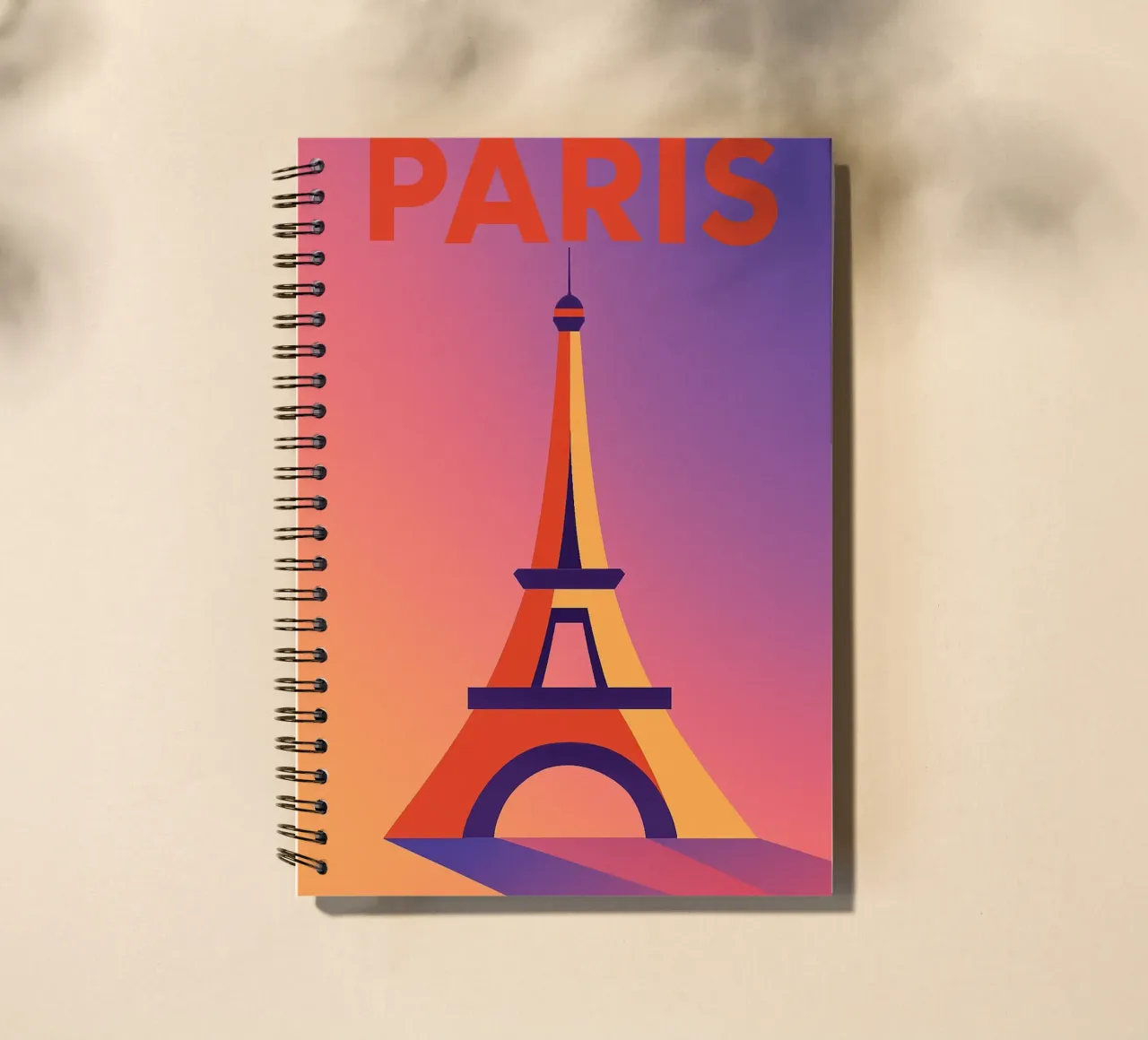 PARIGI - La Tour Eiffel in un tramonto grafico diario ad anelli da JETLAG | affiches voyage