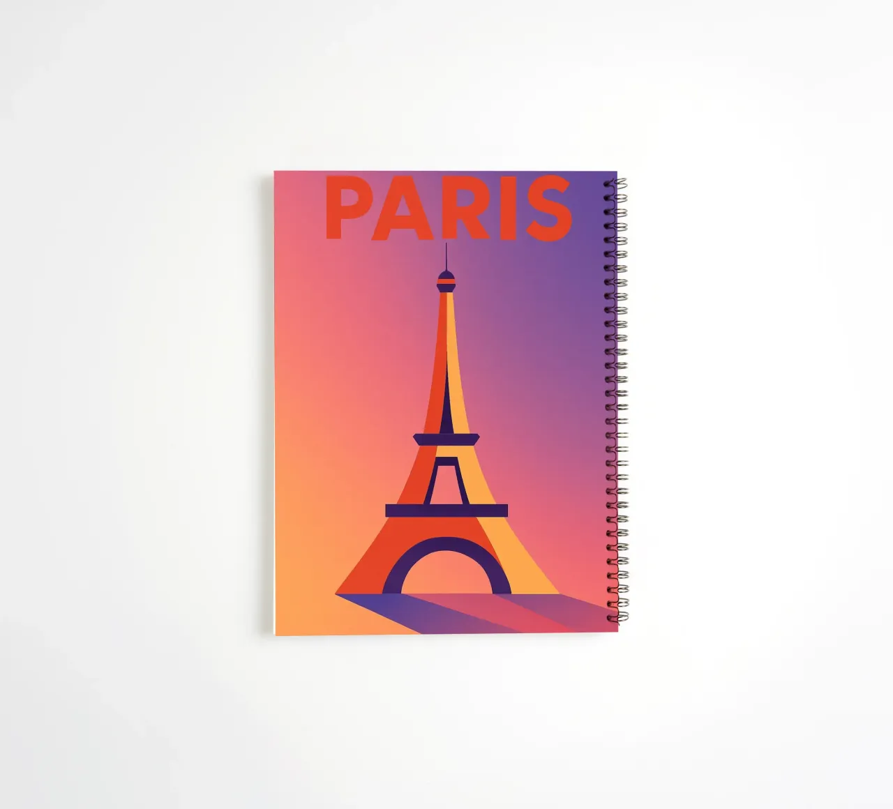 PARIGI - La Tour Eiffel in un tramonto grafico diario ad anelli da JETLAG | affiches voyage