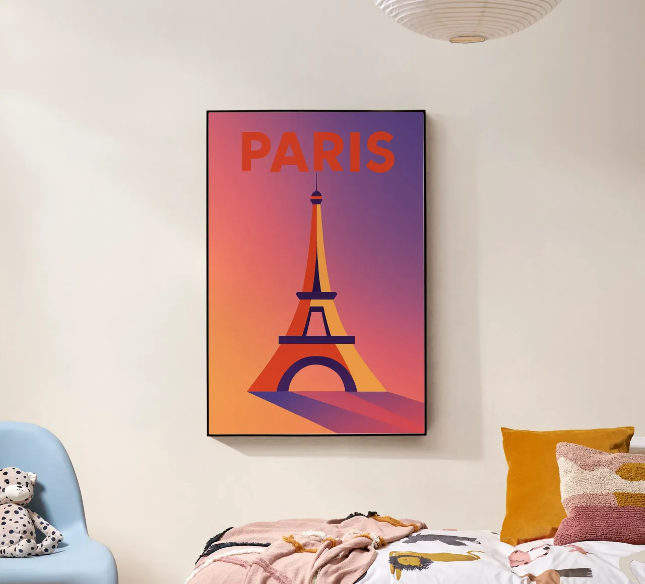 PARIGI - La Tour Eiffel in un tramonto grafico plexiglass da JETLAG | affiches voyage