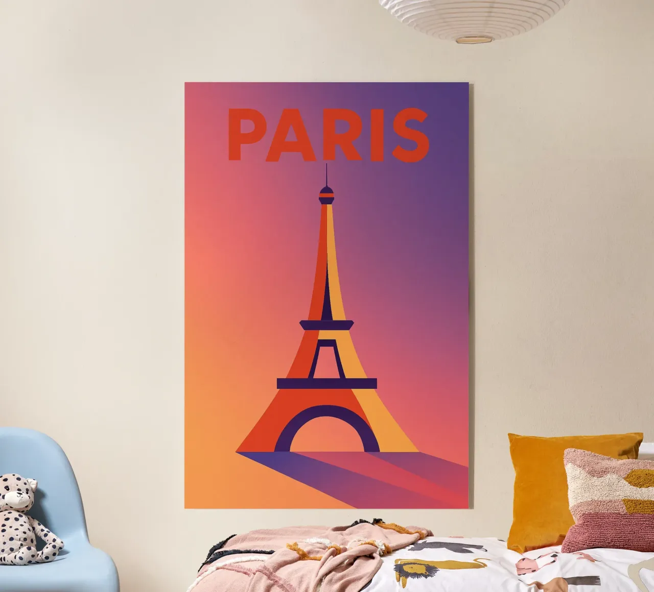 PARIGI - La Tour Eiffel in un tramonto grafico plexiglass da JETLAG | affiches voyage