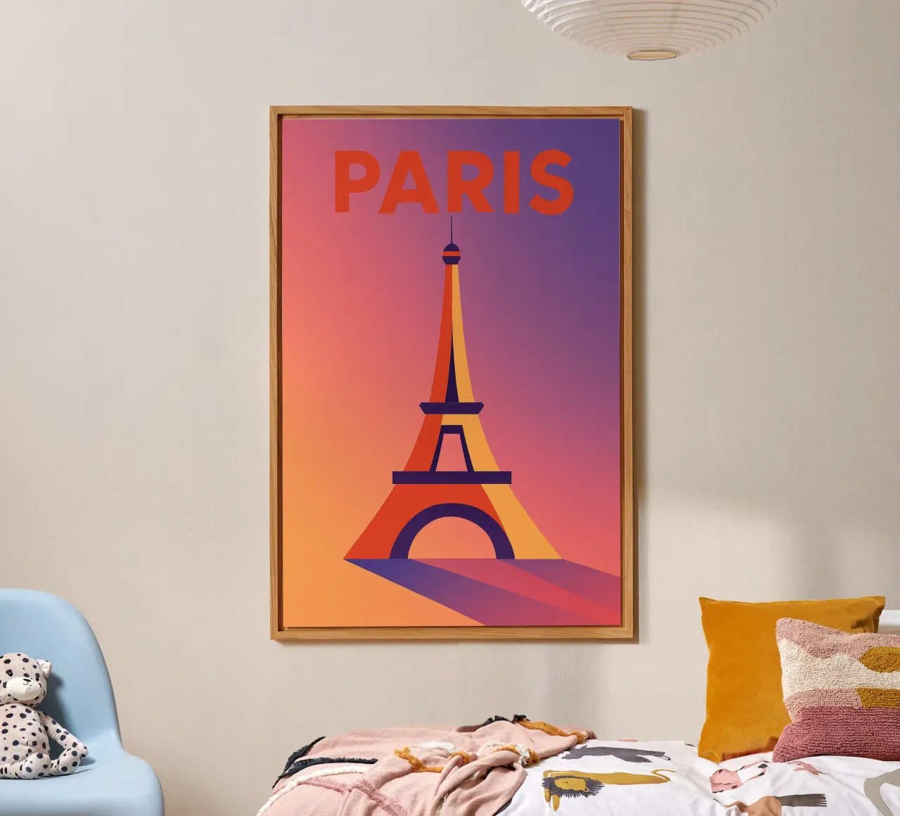 PARIGI - La Tour Eiffel in un tramonto grafico alluminio dibond da JETLAG | affiches voyage