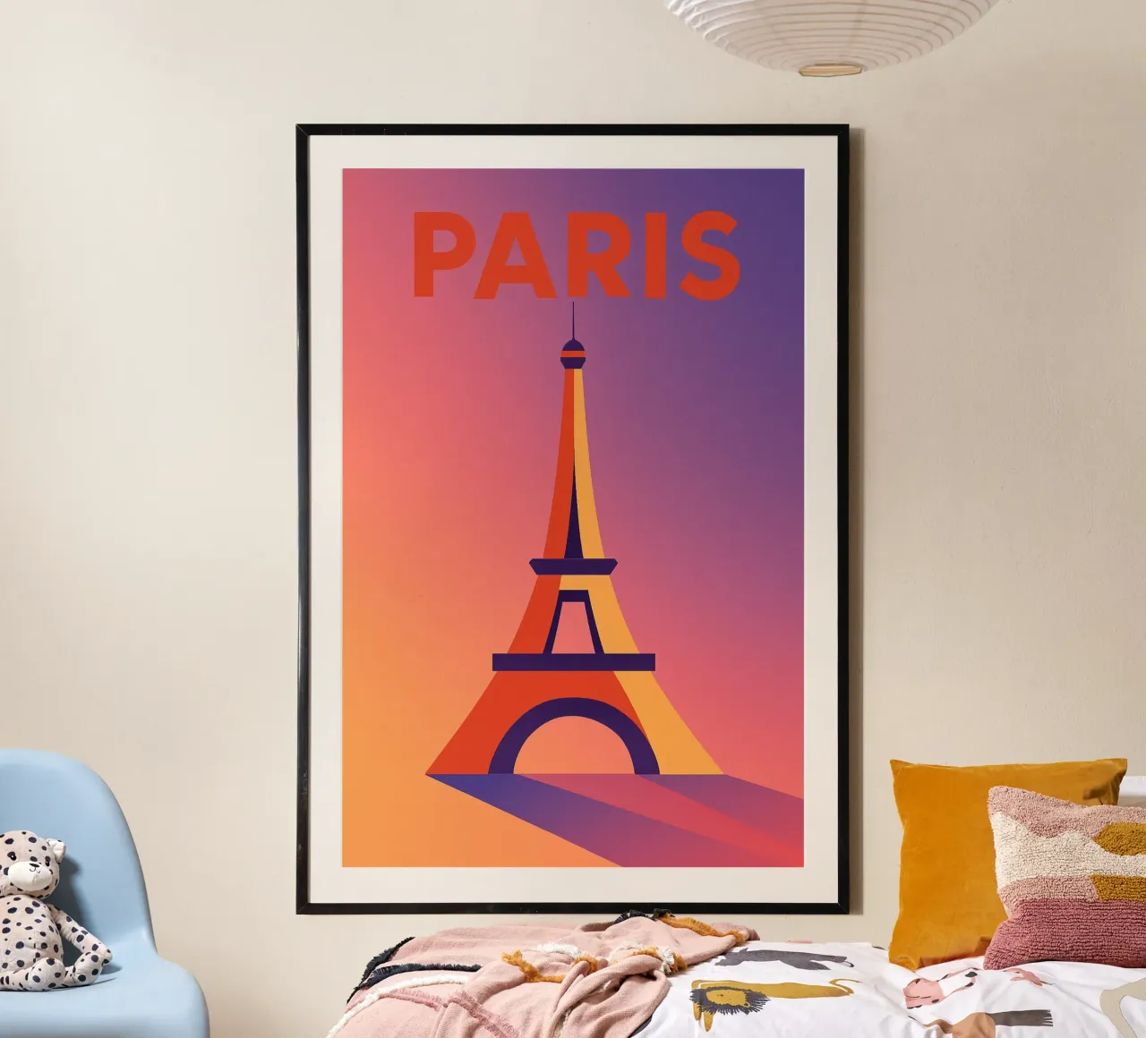 PARIGI - La Tour Eiffel in un tramonto grafico carta hahnemühle da JETLAG | affiches voyage