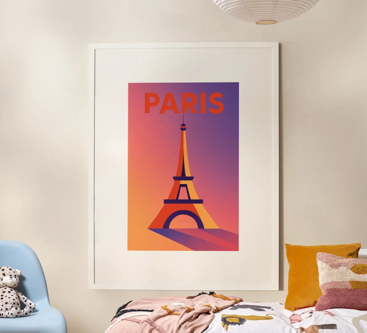 PARIGI - La Tour Eiffel in un tramonto grafico carta hahnemühle da JETLAG | affiches voyage