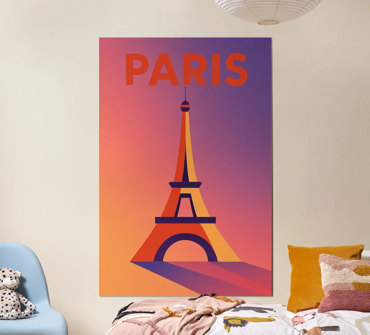 PARIGI - La Tour Eiffel in un tramonto grafico carta hahnemühle da JETLAG | affiches voyage