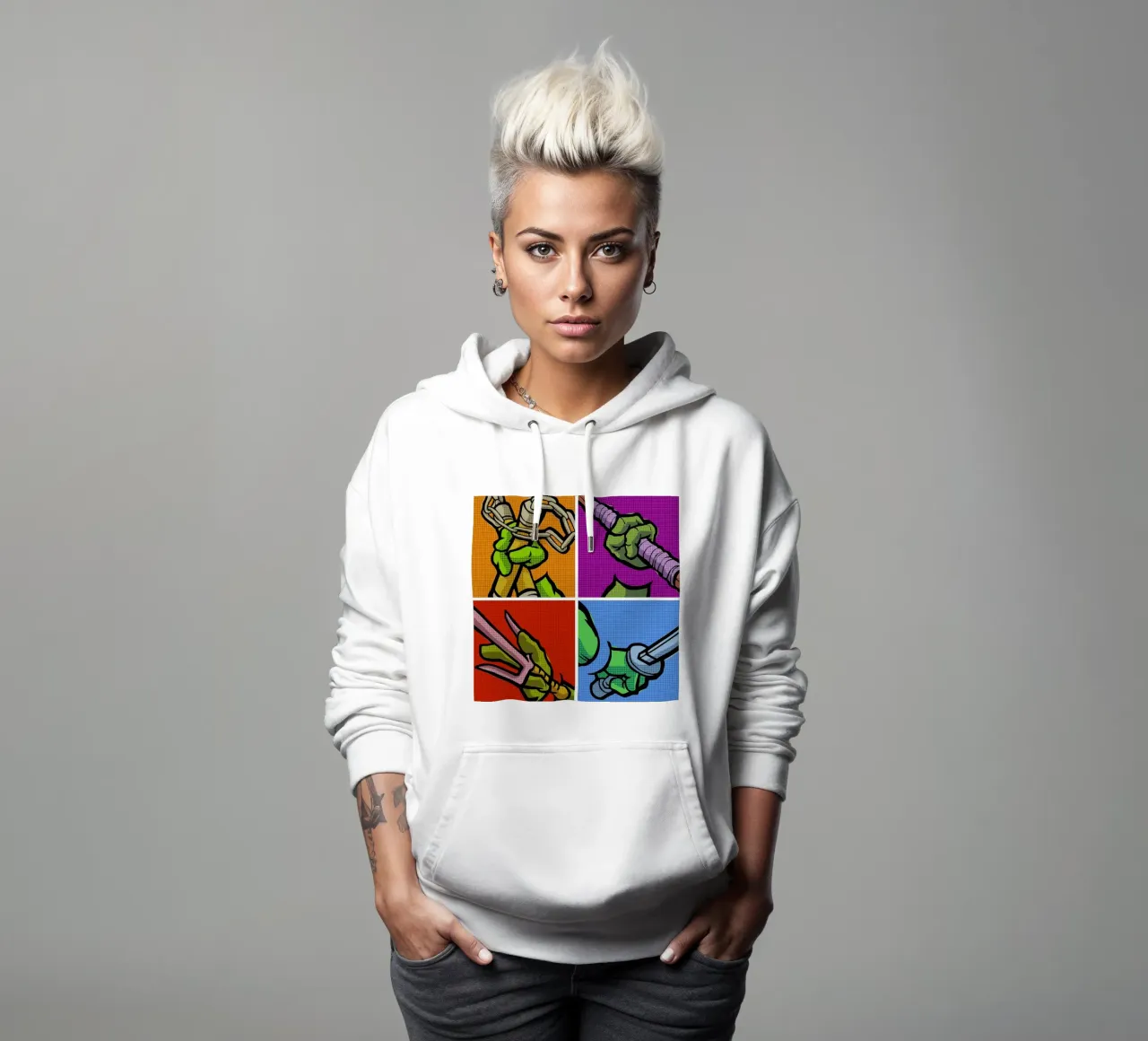 Lichtenstein Pop Martial Art Combo felpa con cappuccio da Butcher Billy
