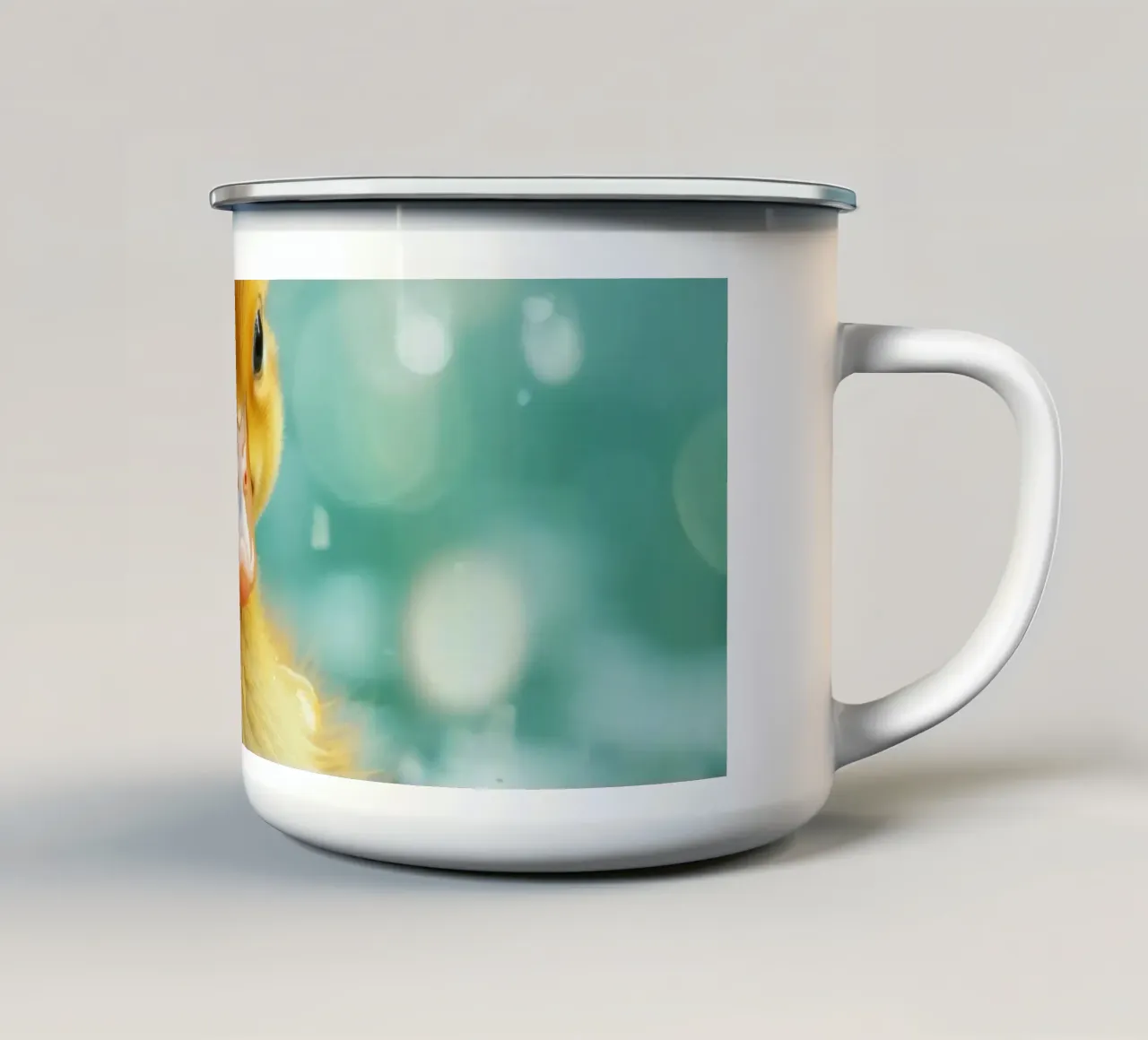 Sguardo da anatroccolo gorgogliante tazza in smalto da DesignDoodle
