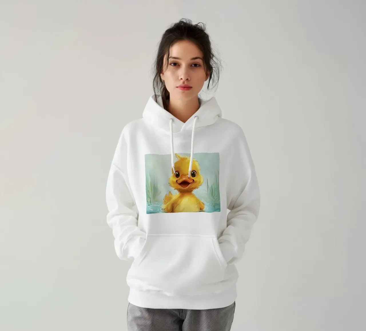 Anatra nuotatrice felice felpa con cappuccio da DesignDoodle
