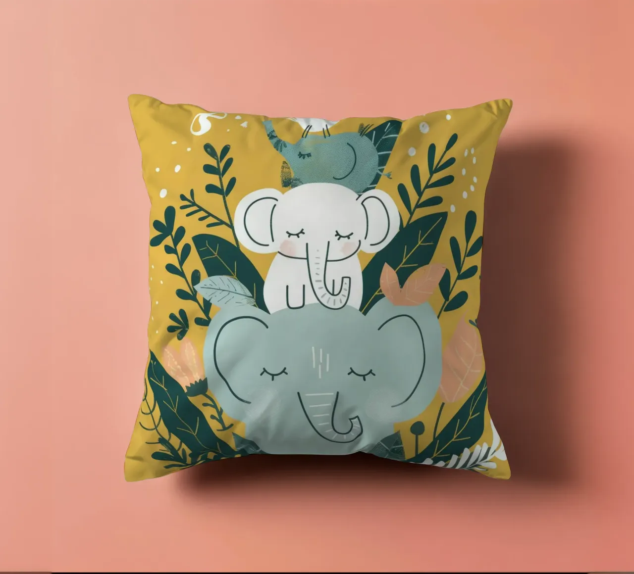 Dromerige olifant totem kussen van DesignDoodle