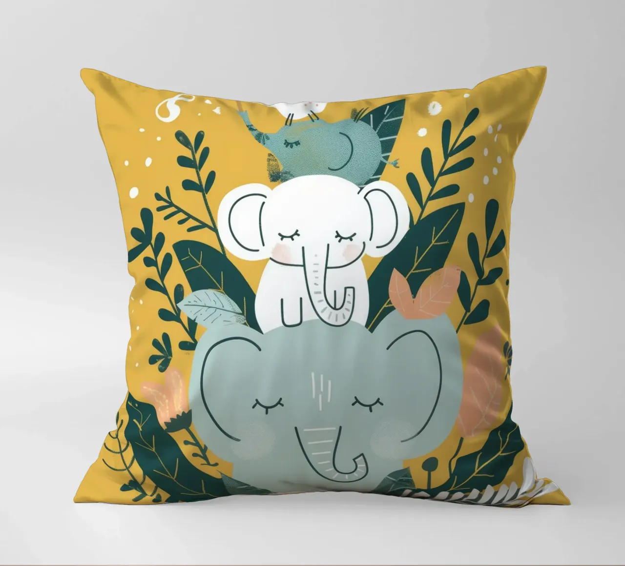 Dromerige olifant totem kussen van DesignDoodle