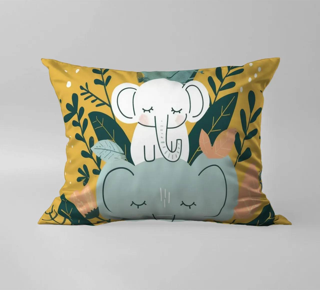 Dromerige olifant totem kussen van DesignDoodle