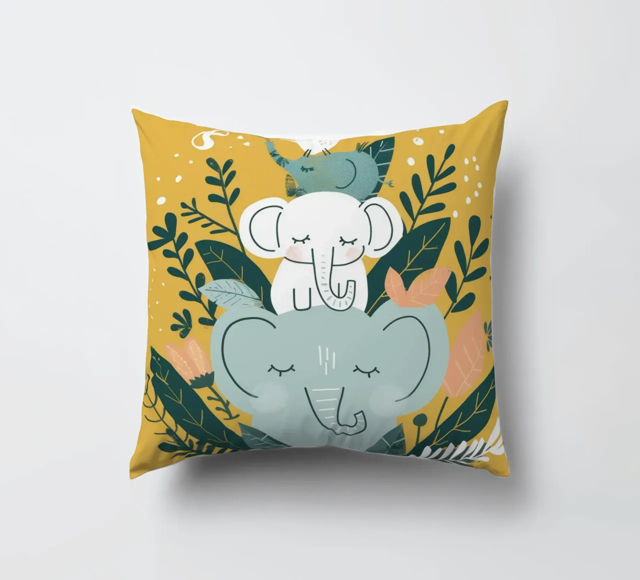 Dromerige olifant totem kussen van DesignDoodle