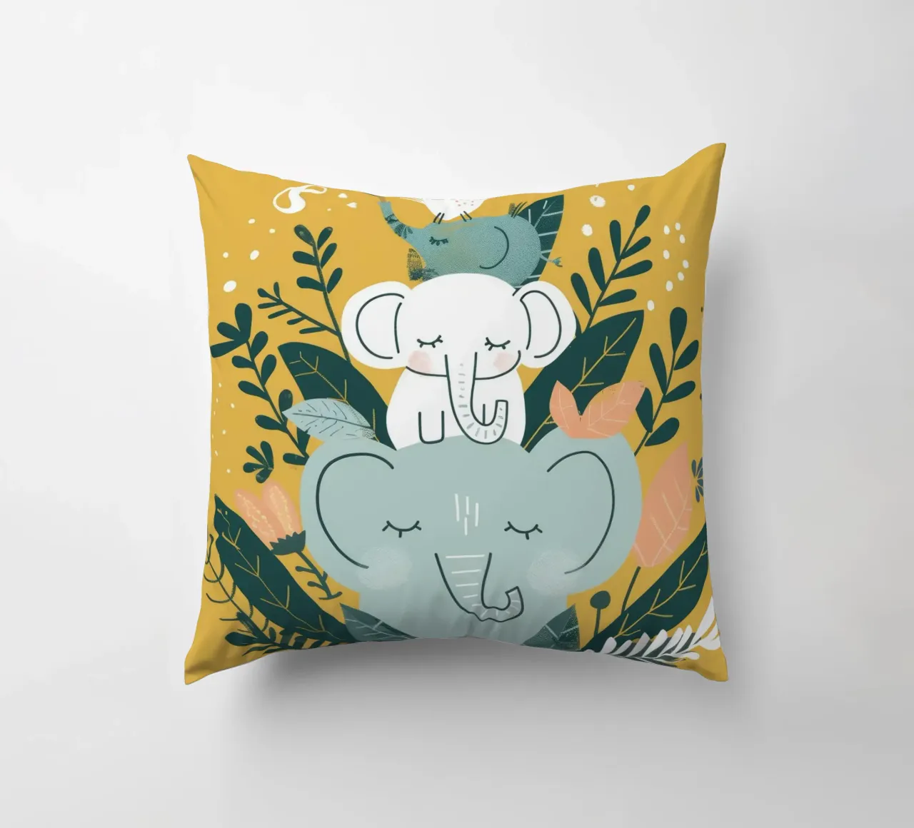 Dromerige olifant totem kussen van DesignDoodle