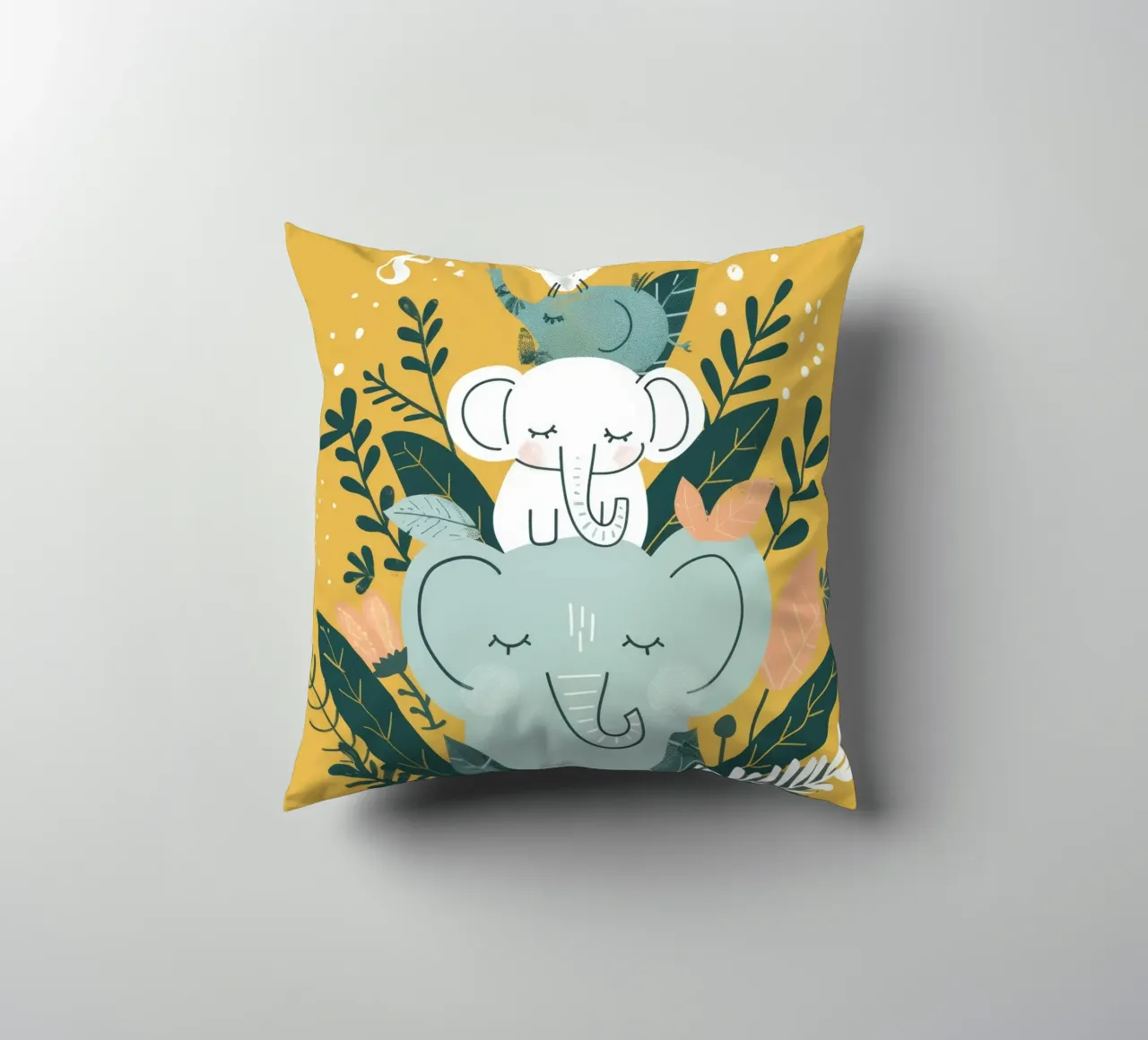 Dromerige olifant totem kussen van DesignDoodle