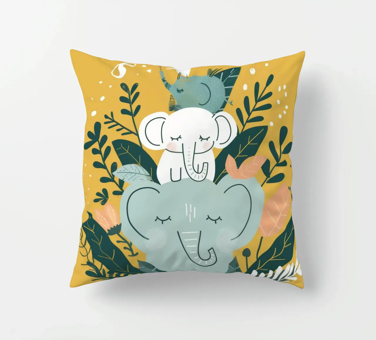 Dromerige olifant totem kussen van DesignDoodle