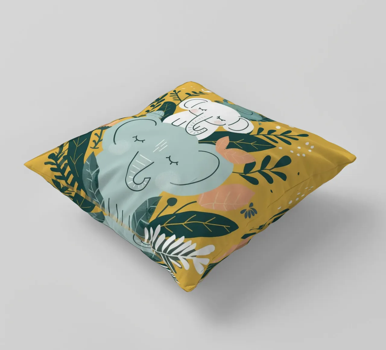 Dromerige olifant totem kussen van DesignDoodle