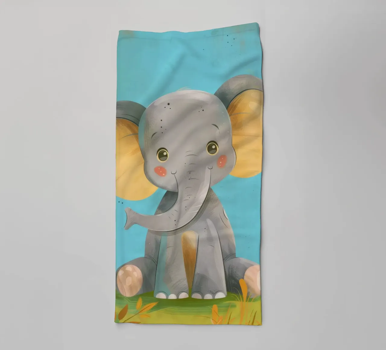 Chubby Cheek Elephant towel by DesignDoodle