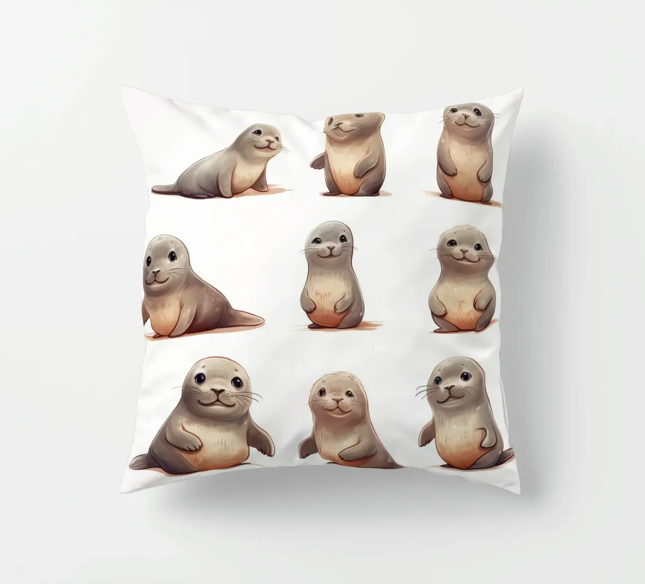 Retro Seal Gang decorative cushion by Funny Animals