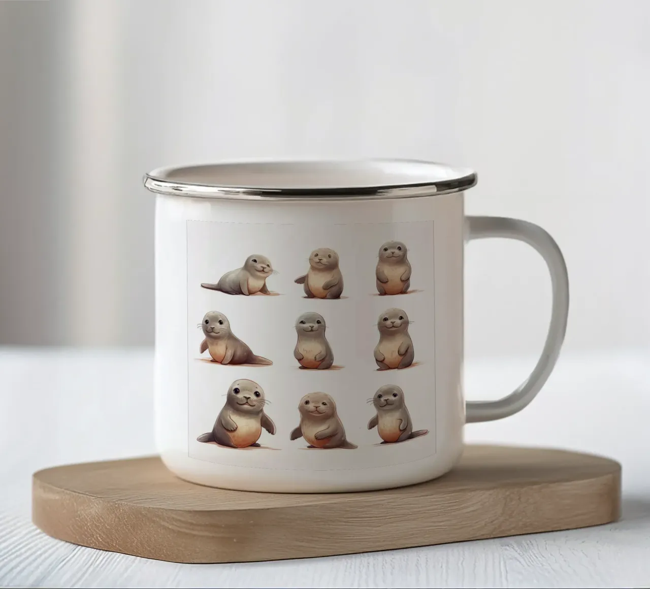 Gang di guarnizioni retrò tazza in smalto da Funny Animals