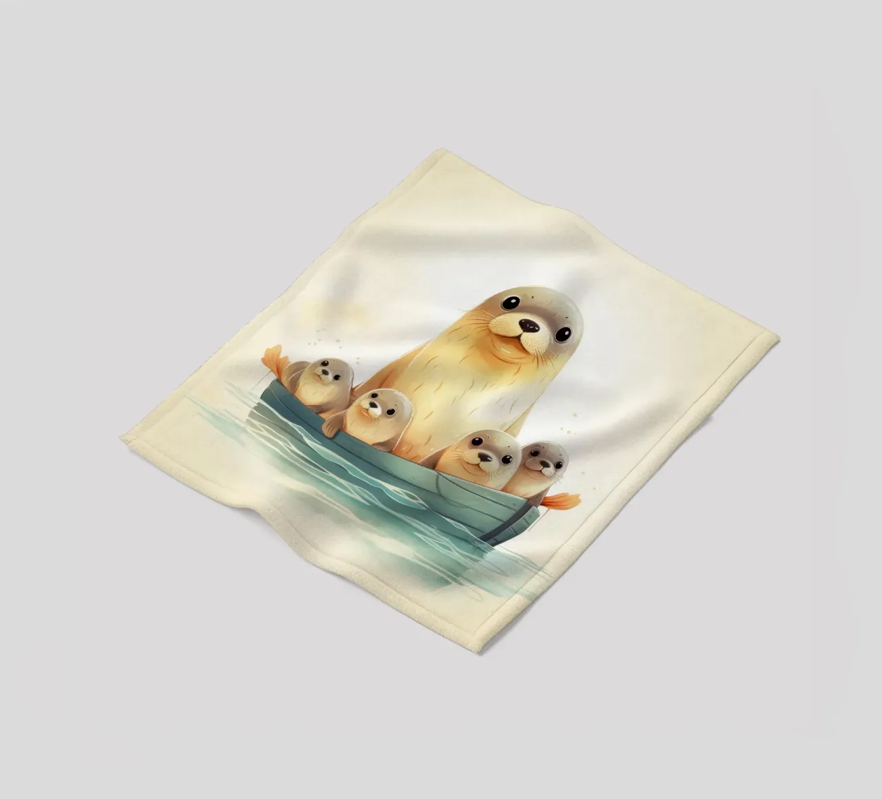 Retro Seal Gang fleece blanket by Funny Animals
