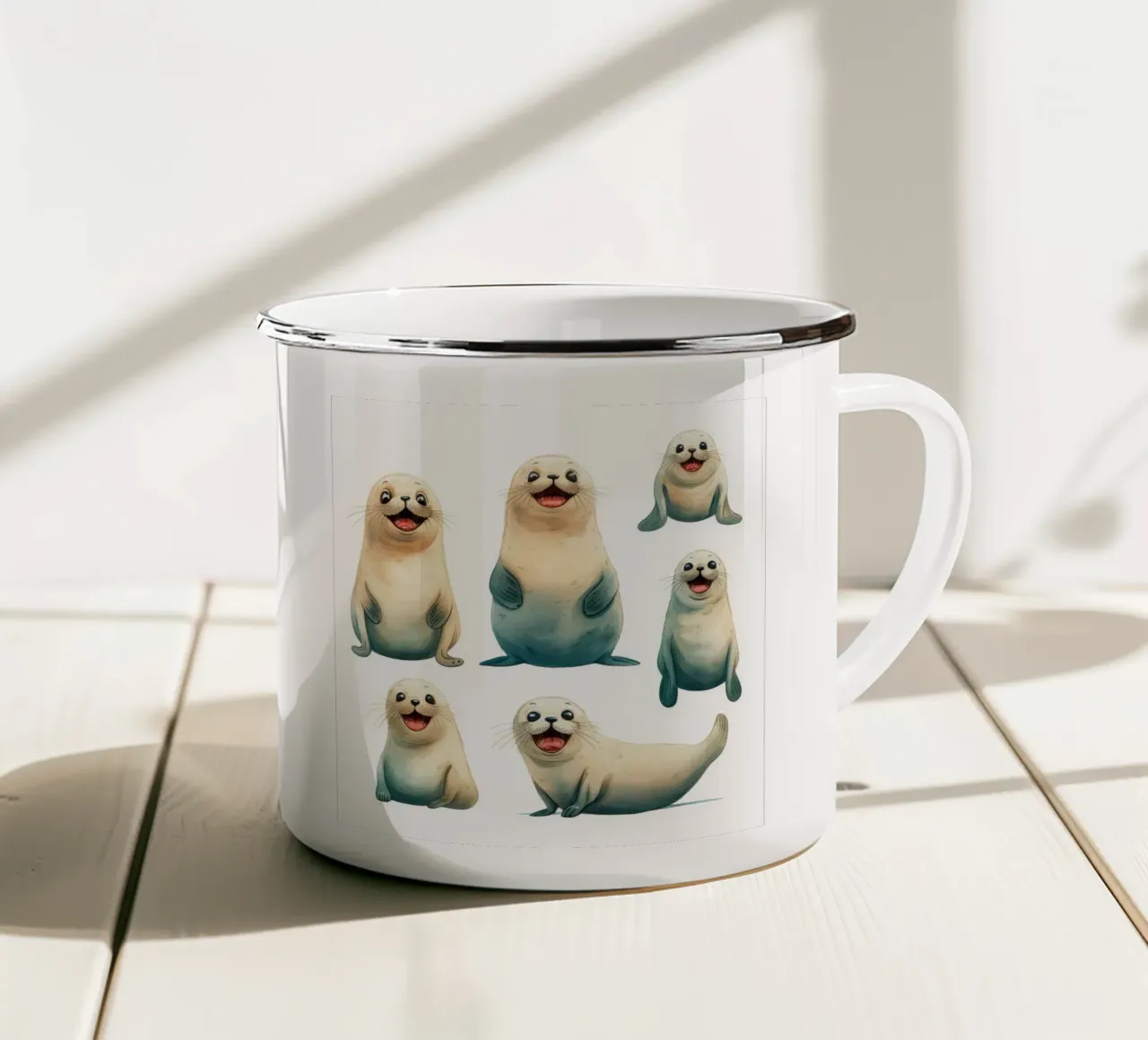 Gang di guarnizioni retrò tazza in smalto da Funny Animals