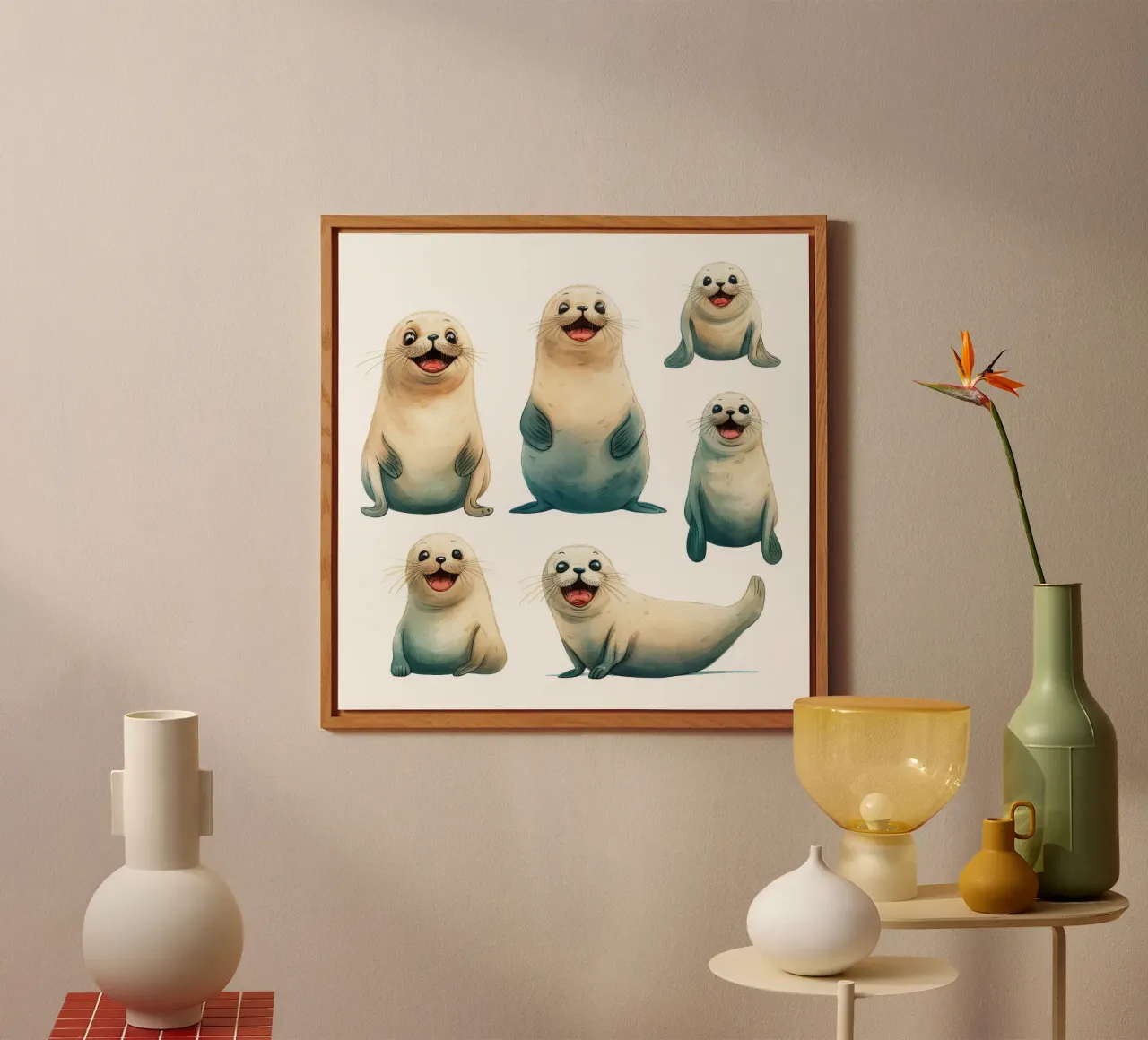 Pandilla Retro Seal aluminio dibond de Funny Animals