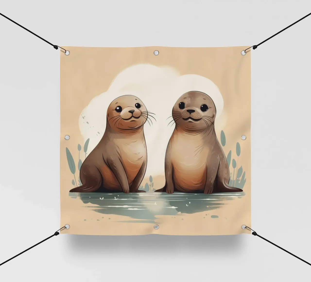 Retro Seal Duo telo in pvc da Funny Animals