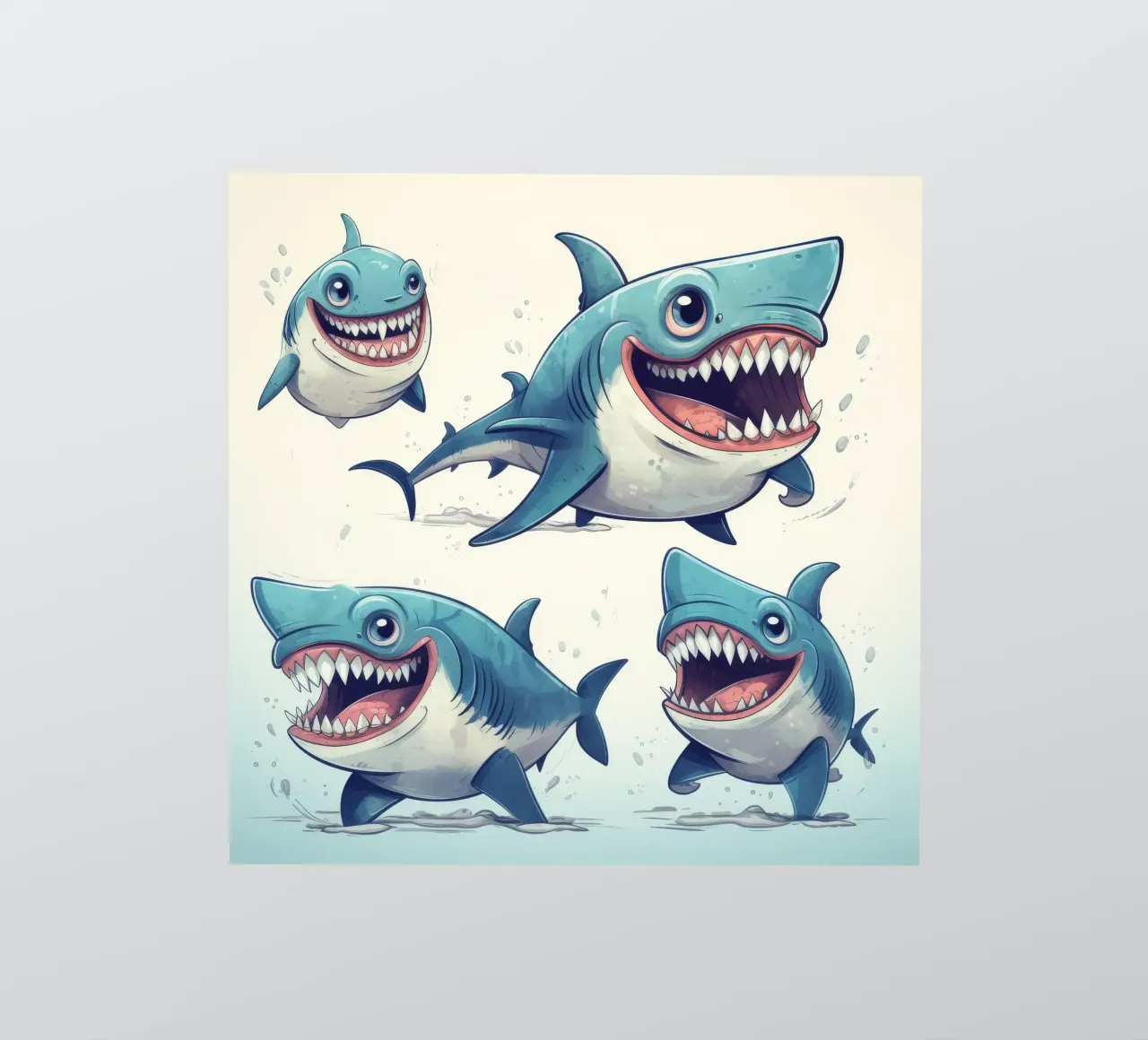 Retro Shark Gang sticker by Funny Animals