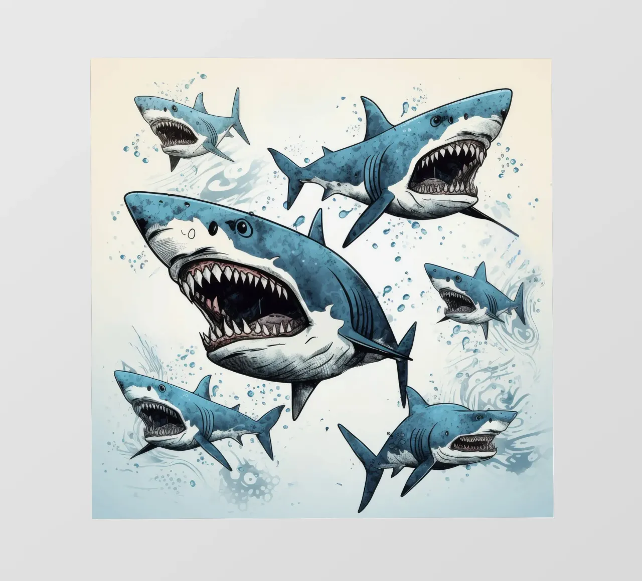 Retro Shark Gang pellicola backlit da Funny Animals